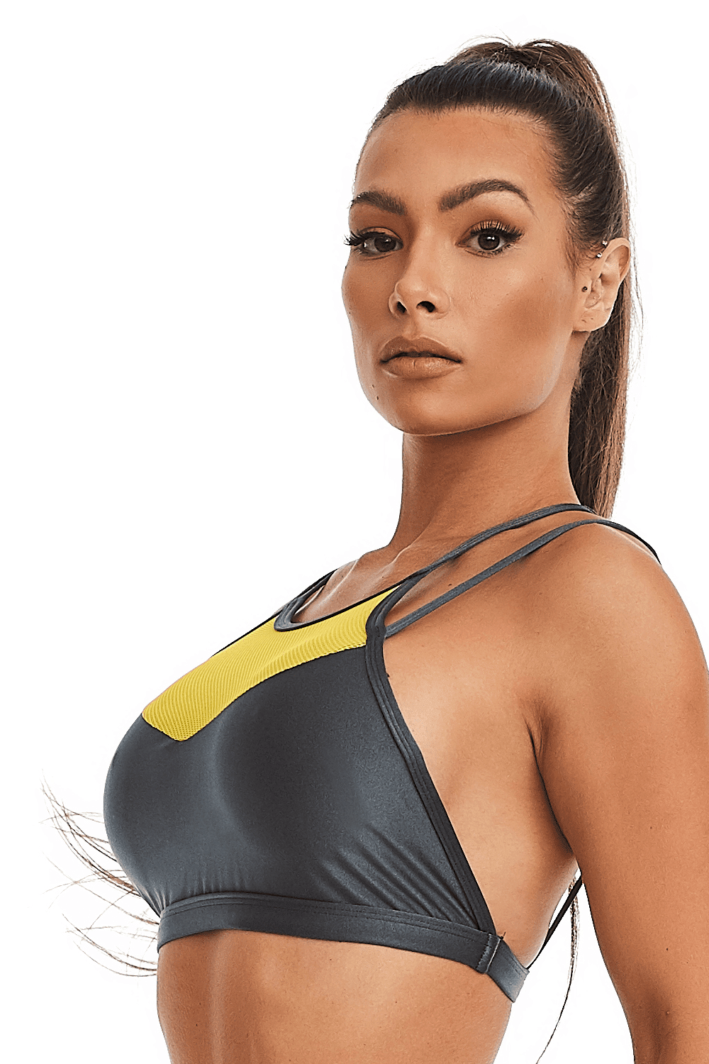  Sport-BH - Top Metallic Graphite - Massam Fitness & Nova Cabana Activewear 