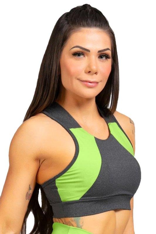  Crop-Top - Cropped Grey Mint Mescla - Massam Fitness & Nova Cabana Activewear 