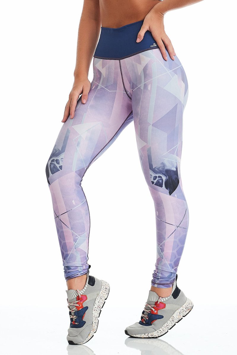  Leggings - Leggings Double Face Jeans Geometric - Cajubrasil & Nova Cabana Activewear 