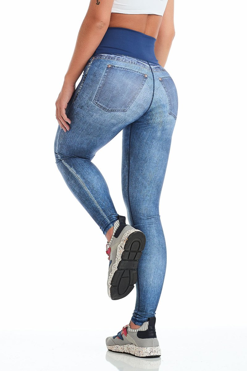  Leggings - Leggings Double Face Jeans Geometric - Cajubrasil & Nova Cabana Activewear 
