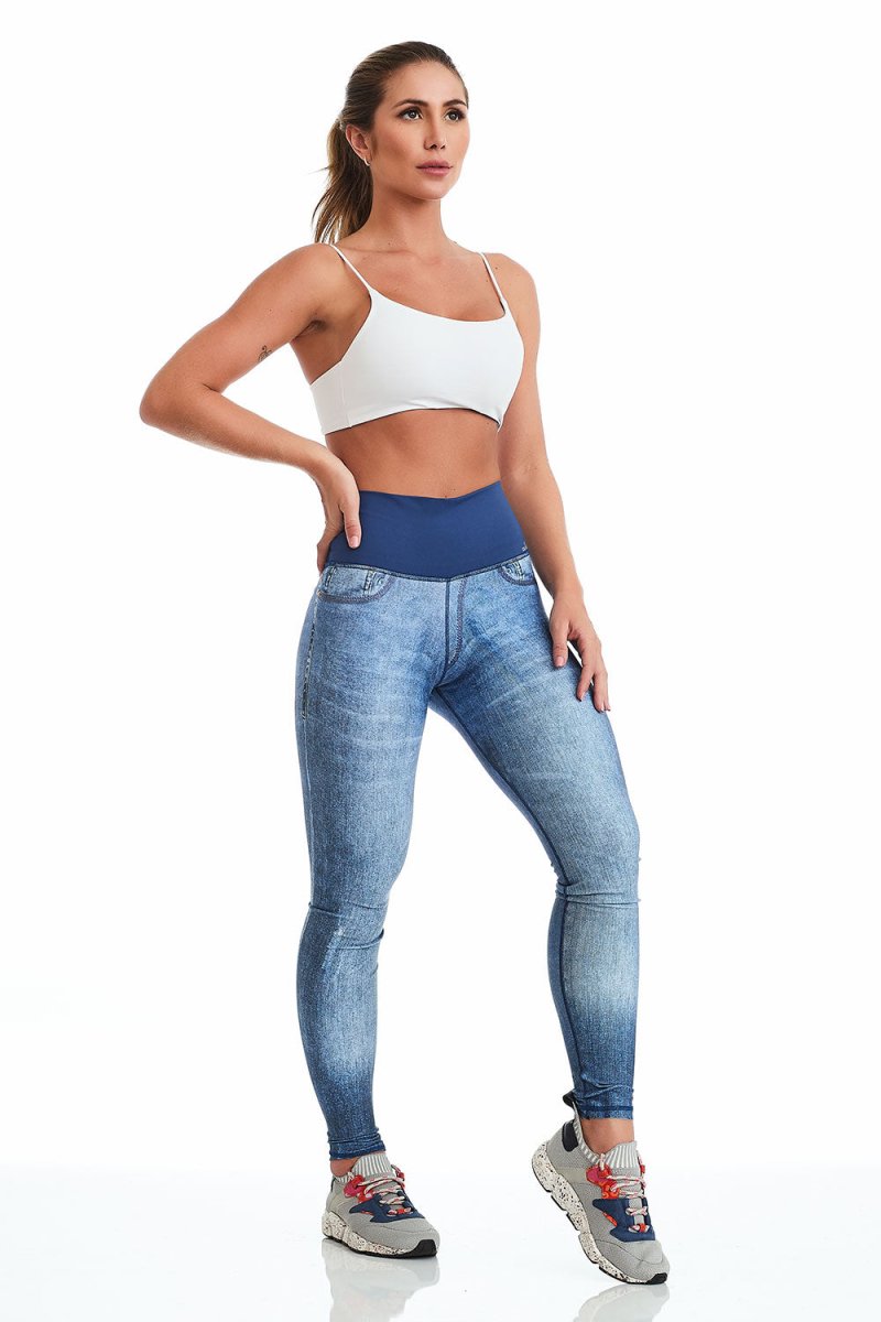  Leggings - Leggings Double Face Jeans Geometric - Cajubrasil & Nova Cabana Activewear 